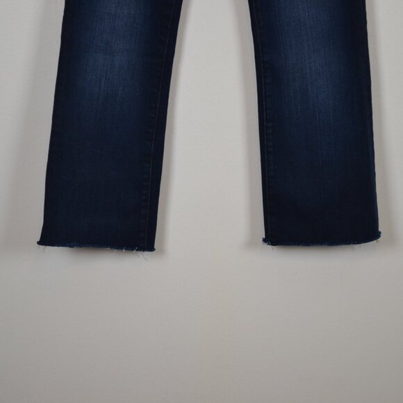 Frame Le Mini Boot Raw Hem Womens 25 Stretch 5 Pocket Straight Leg Blue Jeans - Picture 3 of 9